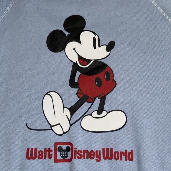 Walt Disney World pullover Sweater Adult sz XL Blue Mickey Mouse Standing Parks - Picture 5 of 13